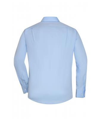 Heren Men's Shirt Long-Sleeved Micro-Twill Lichtblauw 8564