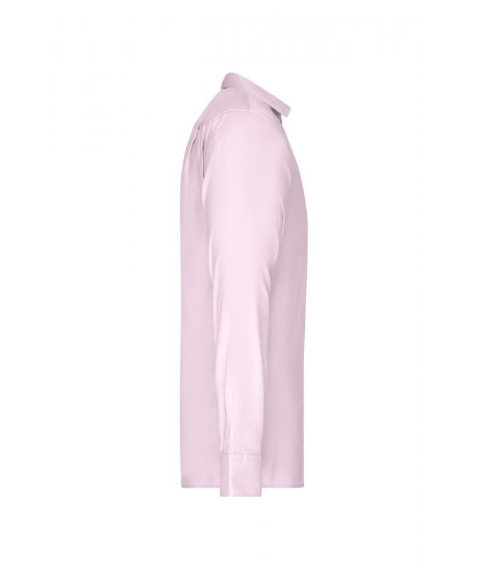 Herren Men's Shirt Long-Sleeved Micro-Twill Light-pink 8564