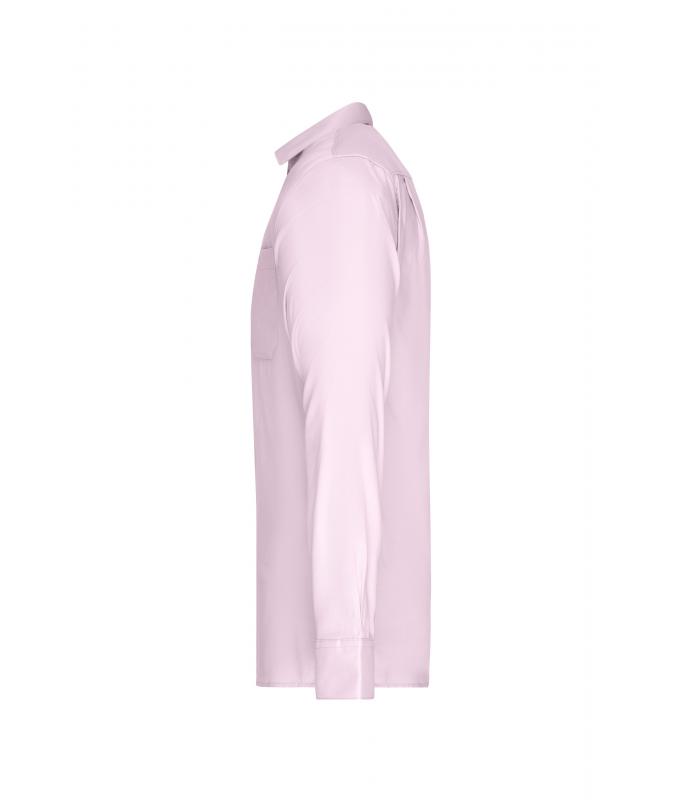 Heren Men's Shirt Long-Sleeved Micro-Twill Lichtroze 8564