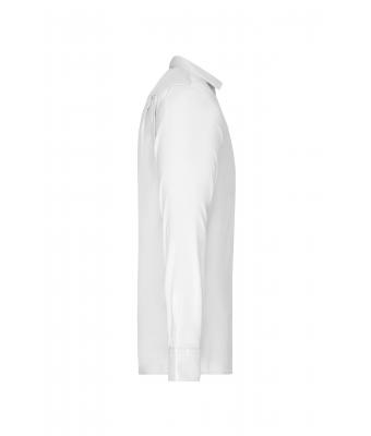 Men Men's Shirt Long-Sleeved Micro-Twill White 8564