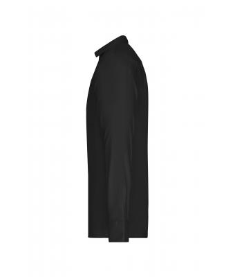Heren Men's Shirt Long-Sleeved Micro-Twill Zwart 8564