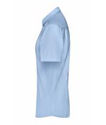 Dames Ladies' Shirt Short-Sleeved Micro-Twill Lichtblauw 8565