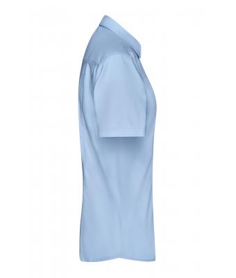 Dames Ladies' Shirt Short-Sleeved Micro-Twill Lichtblauw 8565