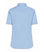 Dames Ladies' Shirt Short-Sleeved Micro-Twill Lichtblauw 8565