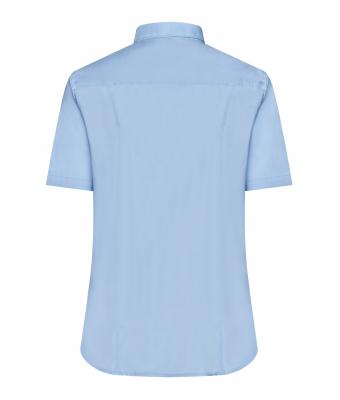Dames Ladies' Shirt Short-Sleeved Micro-Twill Lichtblauw 8565