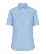 Dames Ladies' Shirt Short-Sleeved Micro-Twill Lichtblauw 8565