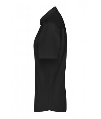 Dames Ladies' Shirt Short-Sleeved Micro-Twill Zwart 8565
