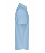 Heren Men's Shirt Short-Sleeved Micro-Twill Lichtblauw 8566