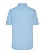 Heren Men's Shirt Short-Sleeved Micro-Twill Lichtblauw 8566
