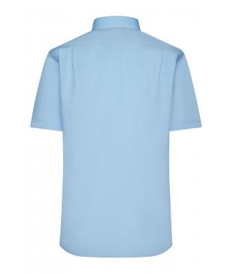 Heren Men's Shirt Short-Sleeved Micro-Twill Lichtblauw 8566