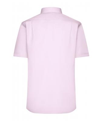 Heren Men's Shirt Short-Sleeved Micro-Twill Lichtroze 8566