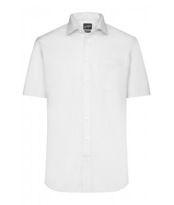 Heren Men's Shirt Short-Sleeved Micro-Twill Wit 8566