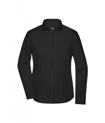 Dames Ladies' Shirt Longsleeve Oxford Zwart 8567