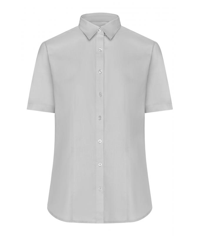 Damen Ladies' Shirt Shortsleeve Oxford Silver 8569