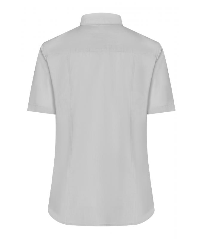Dames Ladies' Shirt Shortsleeve Oxford Zilver 8569