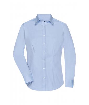 Femme Chemise femme à manches longues Herringbone Bleu-clair 8571
