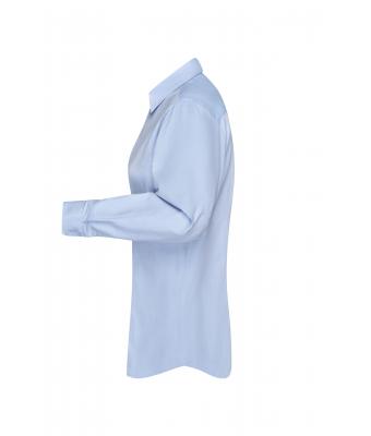 Dames Ladies' Shirt Longsleeve Herringbone Lichtblauw 8571