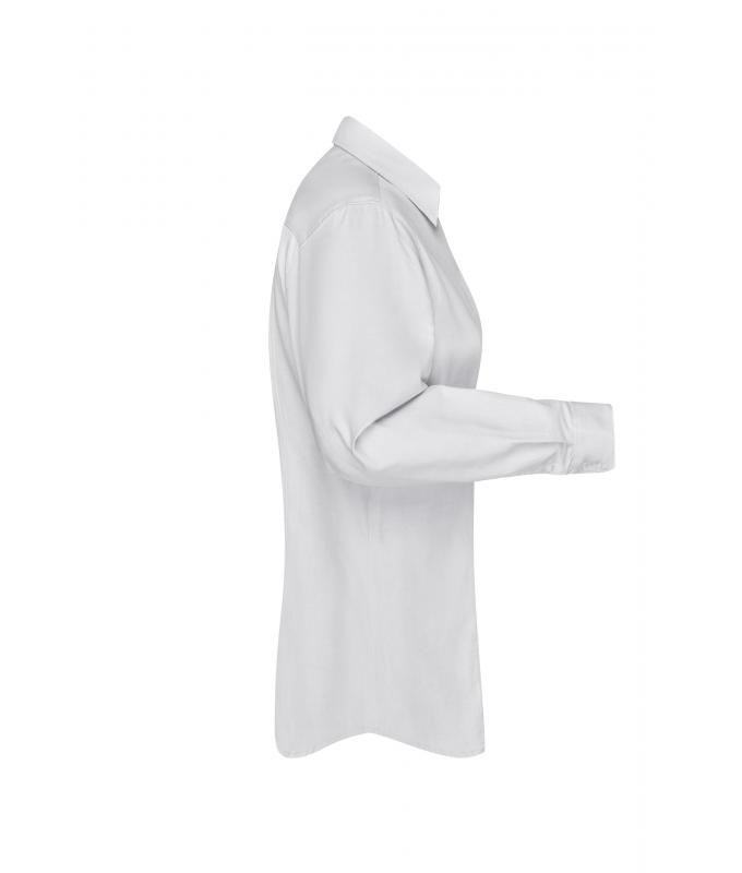 Damen Ladies' Shirt Longsleeve Herringbone White 8571