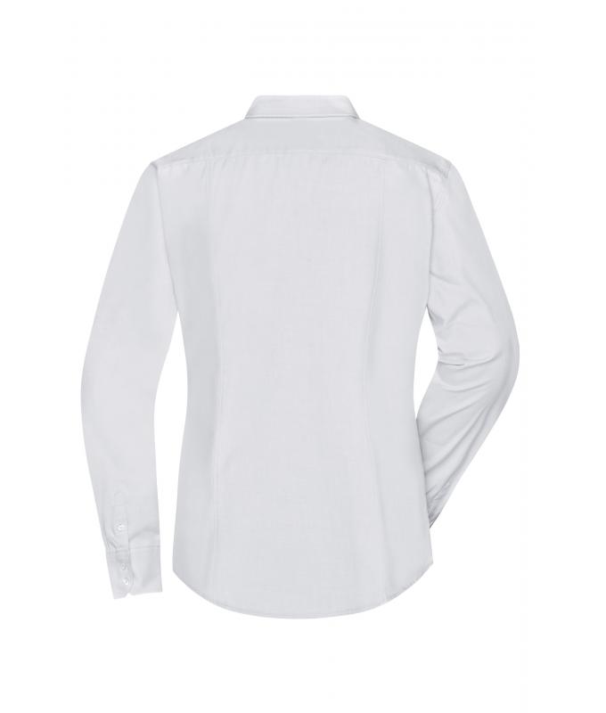 Damen Ladies' Shirt Longsleeve Herringbone White 8571