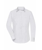 Damen Ladies' Shirt Longsleeve Herringbone White 8571