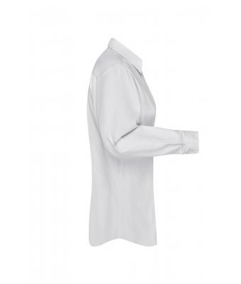 Dames Ladies' Shirt Longsleeve Herringbone Wit 8571