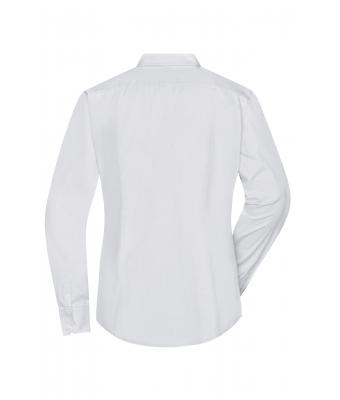 Dames Ladies' Shirt Longsleeve Herringbone Wit 8571