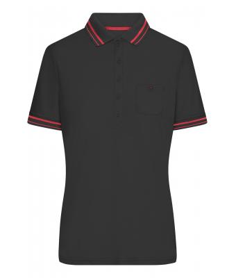 Damen Ladies' Polo Black/red 8338