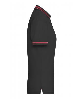 Dames Ladies' Polo Zwart/rood 8338