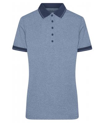 Damen Ladies' Heather Polo Blue-melange/navy 8340