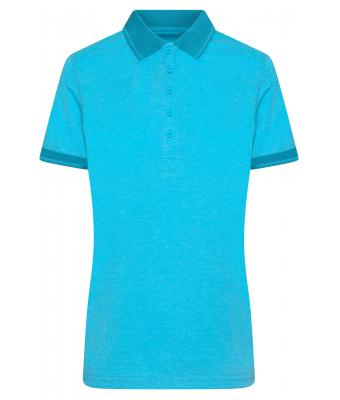 Damen Ladies' Heather Polo Turquoise-melange/turquoise 8340