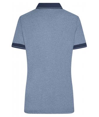 Dames Ladies' Heather Polo Blauw-melange/navy 8340