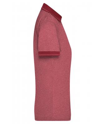 Dames Ladies' Heather Polo Wijnrood-melange/wijnrood 8340