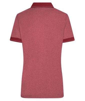 Dames Ladies' Heather Polo Wijnrood-melange/wijnrood 8340