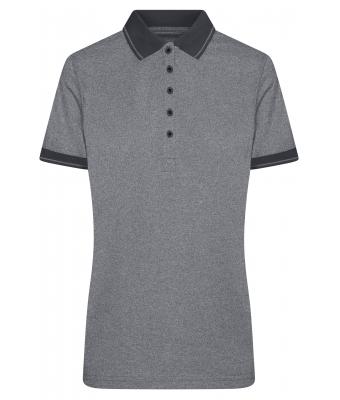 Damen Ladies' Heather Polo Black-melange/black 8340