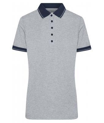 Femme Polo mélange femme Gris-chiné-foncé/marine 8340