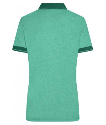 Femme Polo mélange femme Vert-mélange/vert foncé 8340