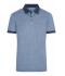 Herren Men's Heather Polo Blue-melange/navy 8341