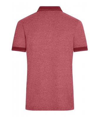 Heren Men's Heather Polo Wijnrood-melange/wijnrood 8341