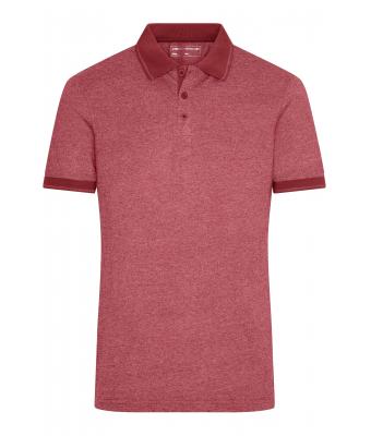 Heren Men's Heather Polo Wijnrood-melange/wijnrood 8341