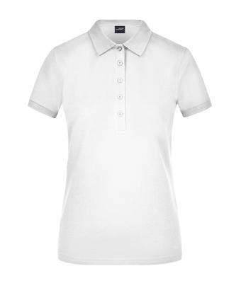 Femme Polo femme maille piquée élastique Blanc 8385