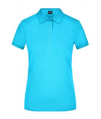 Femme Polo femme maille piquée élastique Turquoise 8385