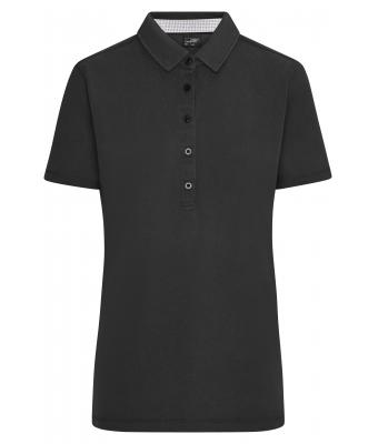 Dames Ladies' Polo Zwart/wit-titaan 8423