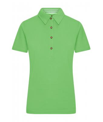 Dames Ladies' Traditional Polo Lime/lime-wit 8449