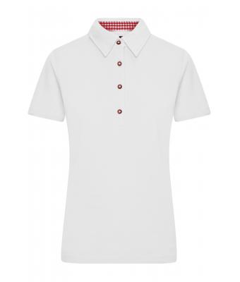 Damen Ladies' Traditional Polo White/red-white 8449