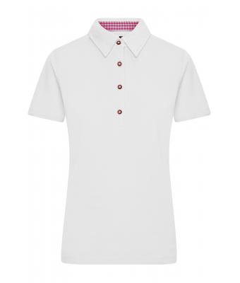 Dames Ladies' Traditional Polo Wit/paars-wit 8449