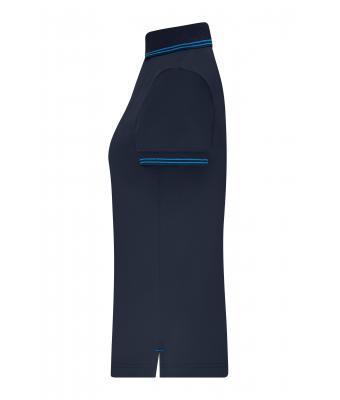 Femme Polo fonctionnel pour femmes Marine/bleu-clair 11457