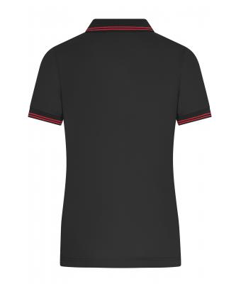Femme Polo fonctionnel pour femmes Noir/rouge 11457