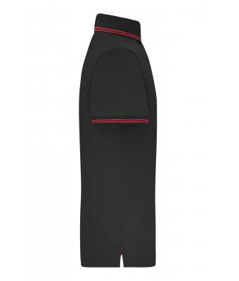 Heren Men's Functional Polo Zwart/rood 11458