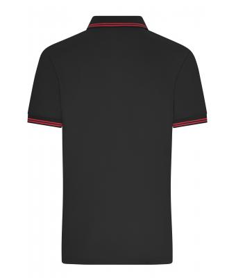 Heren Men's Functional Polo Zwart/rood 11458