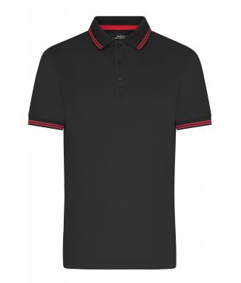 Heren Men's Functional Polo Zwart/rood 11458